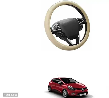 Designer Car Steering Cover Round Beige For Renault Clio-thumb0