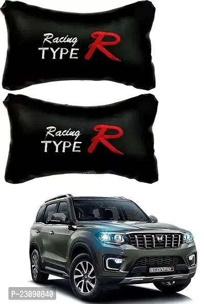 RONISH Black Type R Design Car Neckrest Cushion/Pillow/Headrest For Mahindra Scorpio N