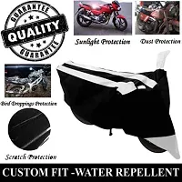 RONISH 100% Water Resistant Black and Silver Two Wheeler Cover for Ignitor-thumb3