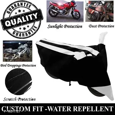 RONISH 100% Water Resistant Black and Silver Two Wheeler Cover for Ignitor-thumb4