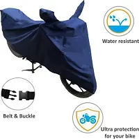 Classic Plain Two Wheeler Cover Blue For Bajaj Discover-thumb3