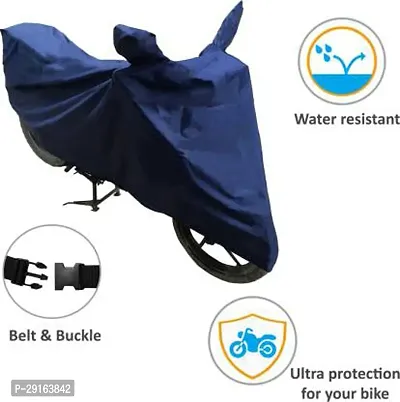 Classic Plain Two Wheeler Cover Blue For Bajaj Discover-thumb4