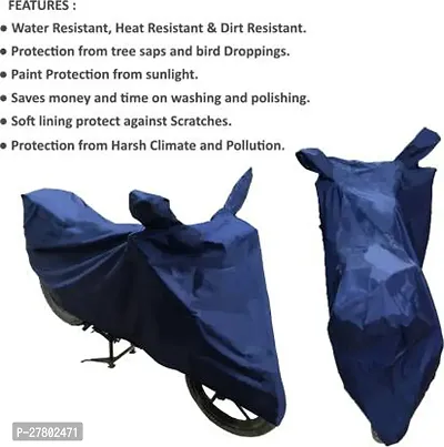 Designer Bike Body Cover Navy Blue For Bajaj Platina 100 Dts-I-thumb3