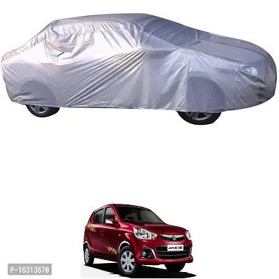 RONISH Car Safety Cover Without Mirror Pocket for Alto K10 (Silver)