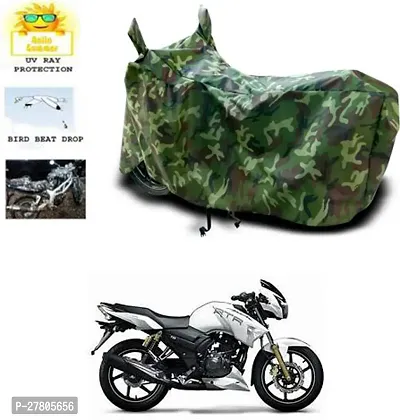 Designer Bike Body Cover Jungle Green For Tvs Apache Rtr 180-thumb0