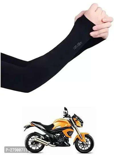 Stylish Breathable and Stretchable Arm Sleeve With Thumb Hole For Mahindra Mojo