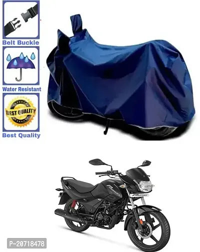 RONISH Waterproof Bike Cover/Two Wheeler Cover/Motorcycle Cover (Navy Blue) For Hero Passion Pro-thumb0