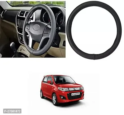 Designer Car Steering Cover Round Black For Maruti Suzuki Wagonr Stingray-thumb0