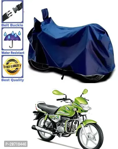 RONISH Waterproof Bike Cover/Two Wheeler Cover/Motorcycle Cover (Navy Blue) For Hero HF Deluxe Eco