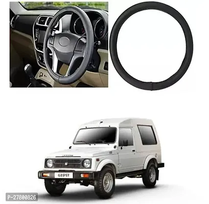 Designer Car Steering Cover Round Black For Maruti Suzuki Gypsy Mg-410