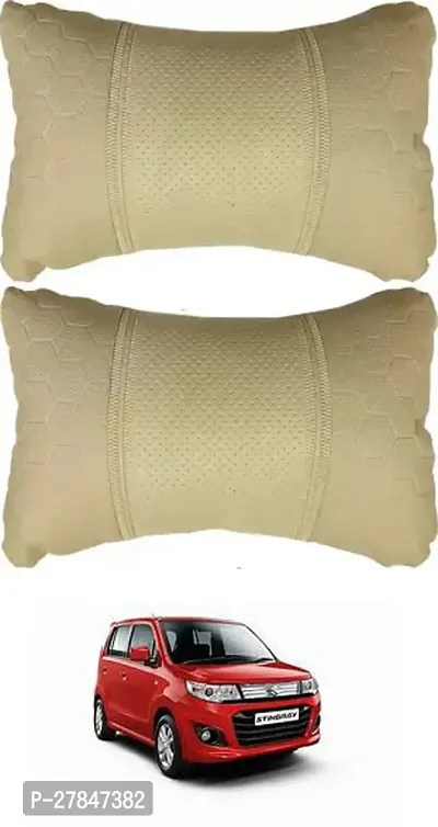 Stylish Car Neckrest Pillow Football Design Beige For Maruti Suzuki WagonR Stingray