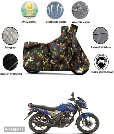 Stylish Multicoloured Polyester Honda CB Shine SP Bike Cover-thumb0