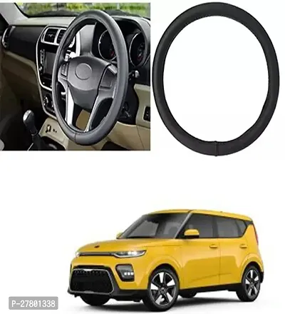 Designer Car Steering Cover Round Black For Kia Soul Ev