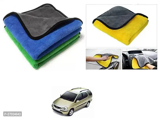 Car Cleaning Microfiber Cloth Pack Of 2 Multicolor For Tata Indigo Marina-thumb0