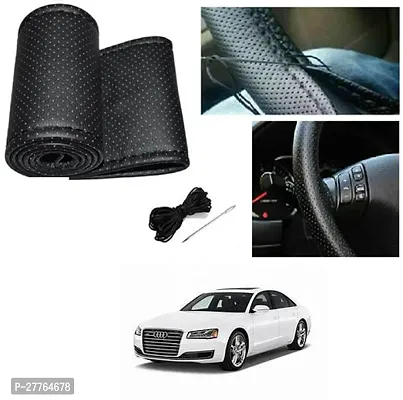 Stylish Car Steering Cover Black Stiching  For Audi A8