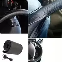 Stylish Car Steering Cover Black Stiching  For Audi A8-thumb3