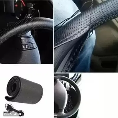 Stylish Car Steering Cover Black Stiching  For Audi A8-thumb4