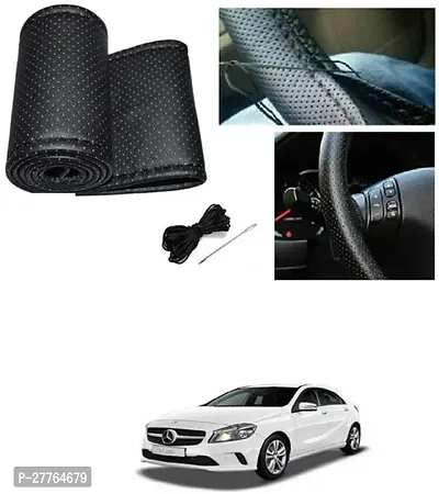 Stylish Car Steering Cover Black Stiching  For Mercedes Benz A180