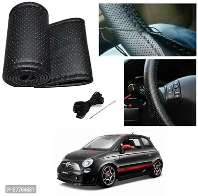 Stylish Car Steering Cover Black Stiching  For Universal For Car Abarth