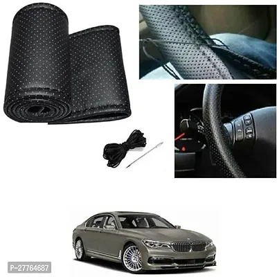 Stylish Car Steering Cover Black Stiching  For BMW Alpina B7-thumb0