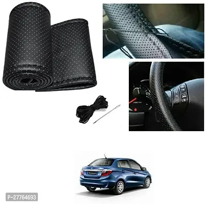 Stylish Car Steering Cover Black Stiching  For Honda Amaze