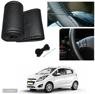 Stylish Car Steering Cover Black Stiching  For Chevrolet Beat