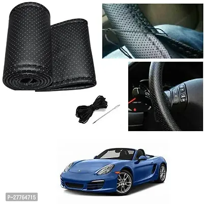 Stylish Car Steering Cover Black Stiching  For Universal For Car Boxster