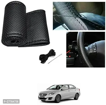 Stylish Car Steering Cover Black Stiching  For Maruti Suzuki Ciaz