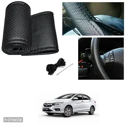 Stylish Car Steering Cover Black Stiching  For Honda City i-Dtec