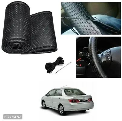 Stylish Car Steering Cover Black Stiching  For Honda City ZX