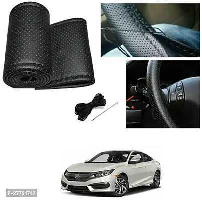 Stylish Car Steering Cover Black Stiching  For Honda Civic-thumb0