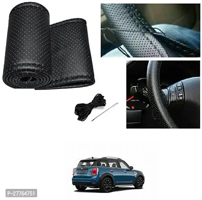 Stylish Car Steering Cover Black Stiching  For Universal For Car Cooper SE