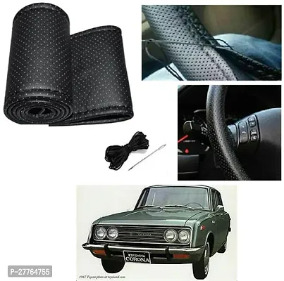 Stylish Car Steering Cover Black Stiching  For Toyota Corona