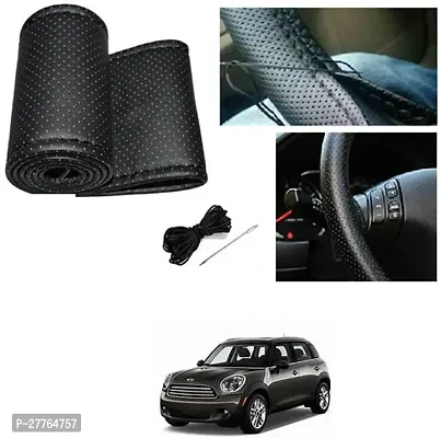 Stylish Car Steering Cover Black Stiching  For Universal For Car Countryman Coupe