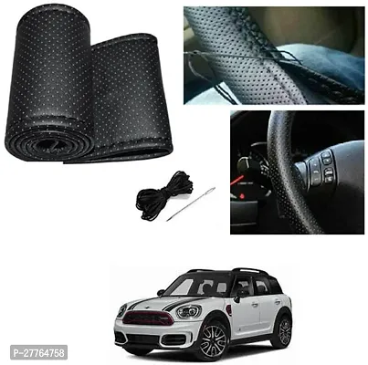 Stylish Car Steering Cover Black Stiching  For Universal For Car Countryman