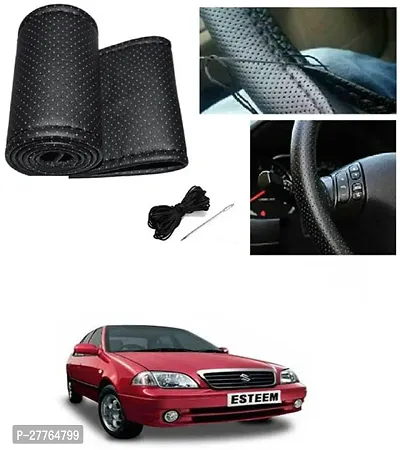 Stylish Car Steering Cover Black Stiching  For Maruti Suzuki Esteem