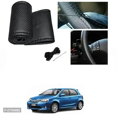 Stylish Car Steering Cover Black Stiching  For Toyota Etios Liva