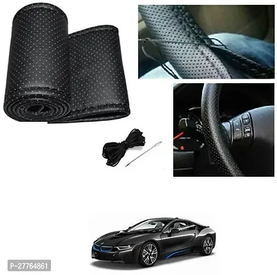 Stylish Car Steering Cover Black Stiching  For Universal For Car I8-thumb0