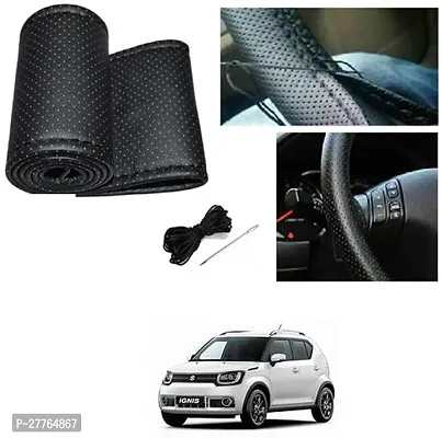 Stylish Car Steering Cover Black Stiching  For Maruti Suzuki ignis