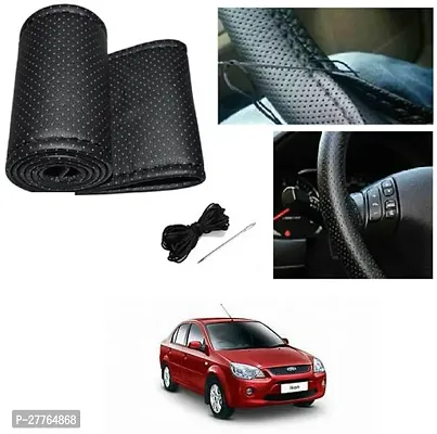 Stylish Car Steering Cover Black Stiching  For Ford Ikon