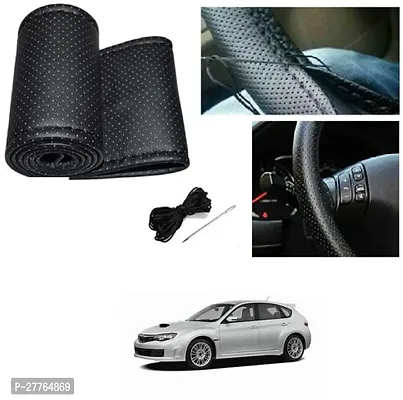 Stylish Car Steering Cover Black Stiching  For Universal For Car Impreza