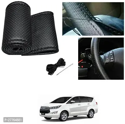 Stylish Car Steering Cover Black Stiching  For Toyota Innova Crysta