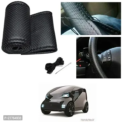 Stylish Car Steering Cover Black Stiching  For Honda NeuV