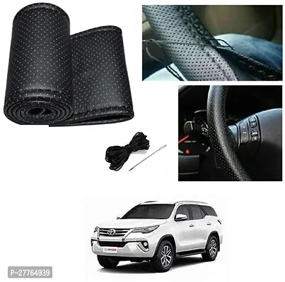 Stylish Car Steering Cover Black Stiching  For Toyota New Fortuner