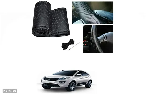 Stylish Car Steering Cover Black Stiching  For Tata Nexo