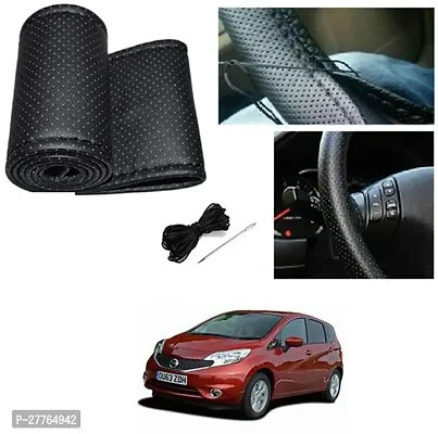 Stylish Car Steering Cover Black Stiching  For Nissan NOTE