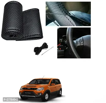 Stylish Car Steering Cover Black Stiching  For Mahindra Nuvosport