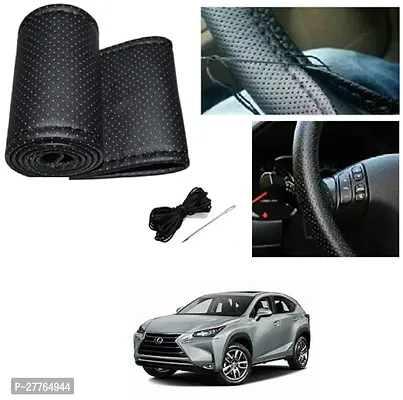 Stylish Car Steering Cover Black Stiching  For Lexus NX