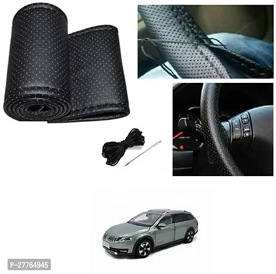 Stylish Car Steering Cover Black Stiching  For Skoda Octavia Combi