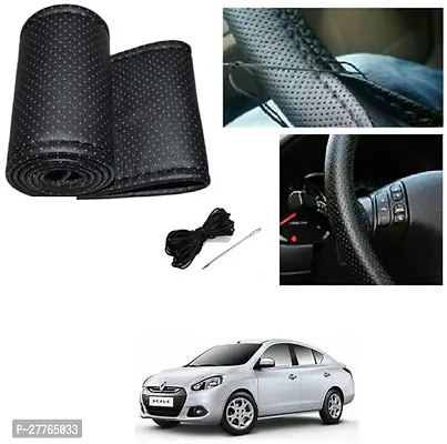 Stylish Car Steering Cover Black Stiching  For Renault Scala